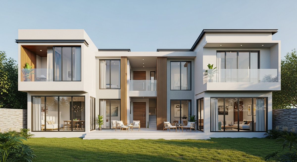 design_studio11's tweet image. From a simple sketch to a living space full of light &amp;amp; openness. 🏡
Pamela House is designed to blur the line between indoor comfort and outdoor freedom — with open layouts, glass façades, and a welcoming pool entrance.
#Architecture #3DVisualization #ModernLiving