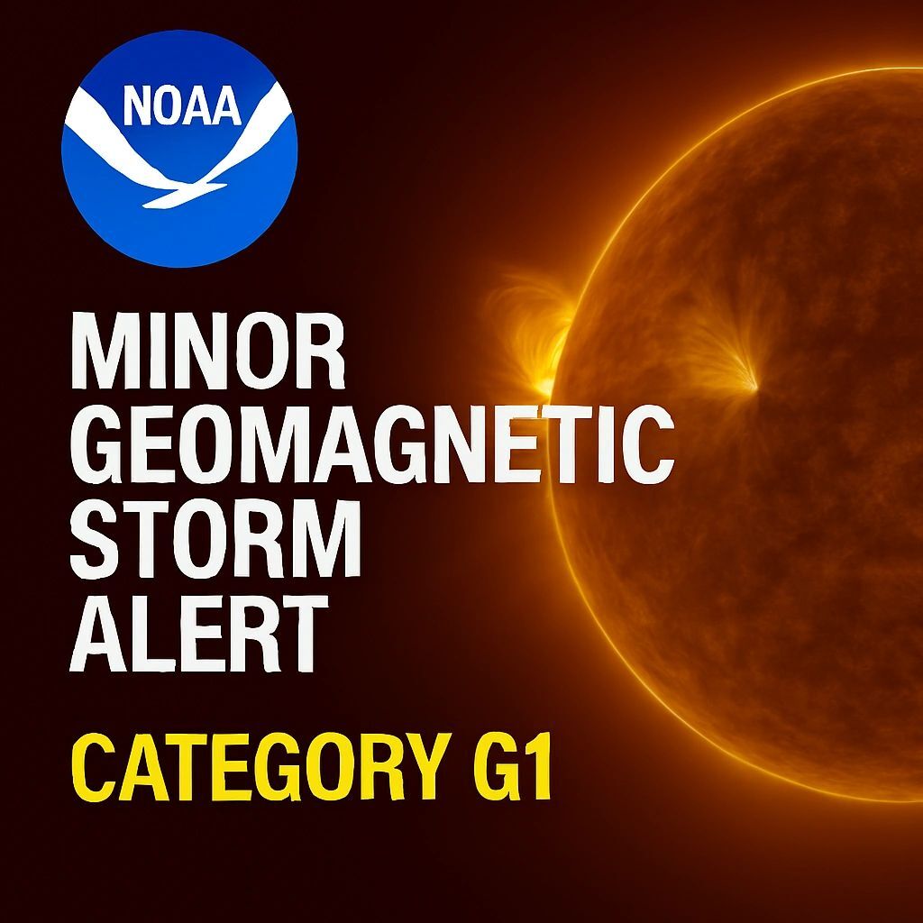 Eyes2TheStars's tweet image. #NOAA Minor #GeomagneticStorm #Alert - Category G1 #Storm

Issued by the #SpaceWeather Prediction Center: 4/19/2026 2:50:21 AM

Space Weather Message Code: ALTK05
Serial Number: 2011
Issue Time: 2026 Apr 19 0650 UTC

ALERT: Geomagnetic K-index of 5
 Threshold Reached: 2026…