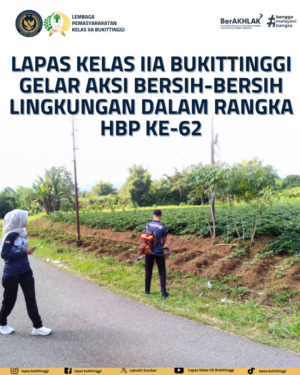 labukti's tweet photo. Lapas Kelas IIA Bukittinggi Gelar Aksi Bersih-Bersih Lingkungan dalam Rangka HBP ke-62 https://t.co/zISvEi6p9E
