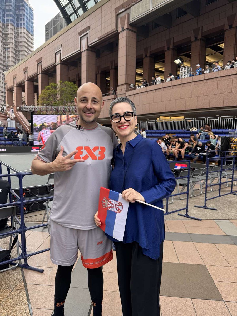 SRBinJapan's tweet photo. Do you know that a Serbian team from #Ub is the #No1 in #3x3basket? For the first time, 3x3 Shibuya Challenger #3x3CHShibuya is being held in Shibuya! 👏 Clubs from # Serbia, which won bronze medal at the #TokyoOlympics, are participating including the top ranking Ub and newcomer #CrvenaZvezda! Ambassador Kovac met with our teams, Serbian judge and enjoyed the opening performance. We are looking forward to the #3x3WTUtsunomiya Opener with teams from Ub and Liman! Napred! @FIBA3x3