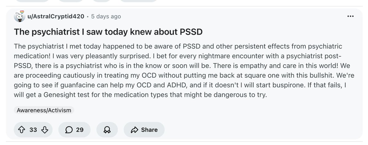 PSSD Realist tweet media