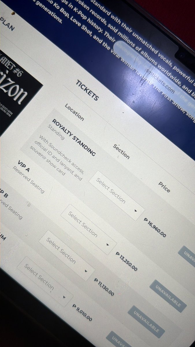 so wala na ROYALTY SEATED? #EXhOrizoninMANILA