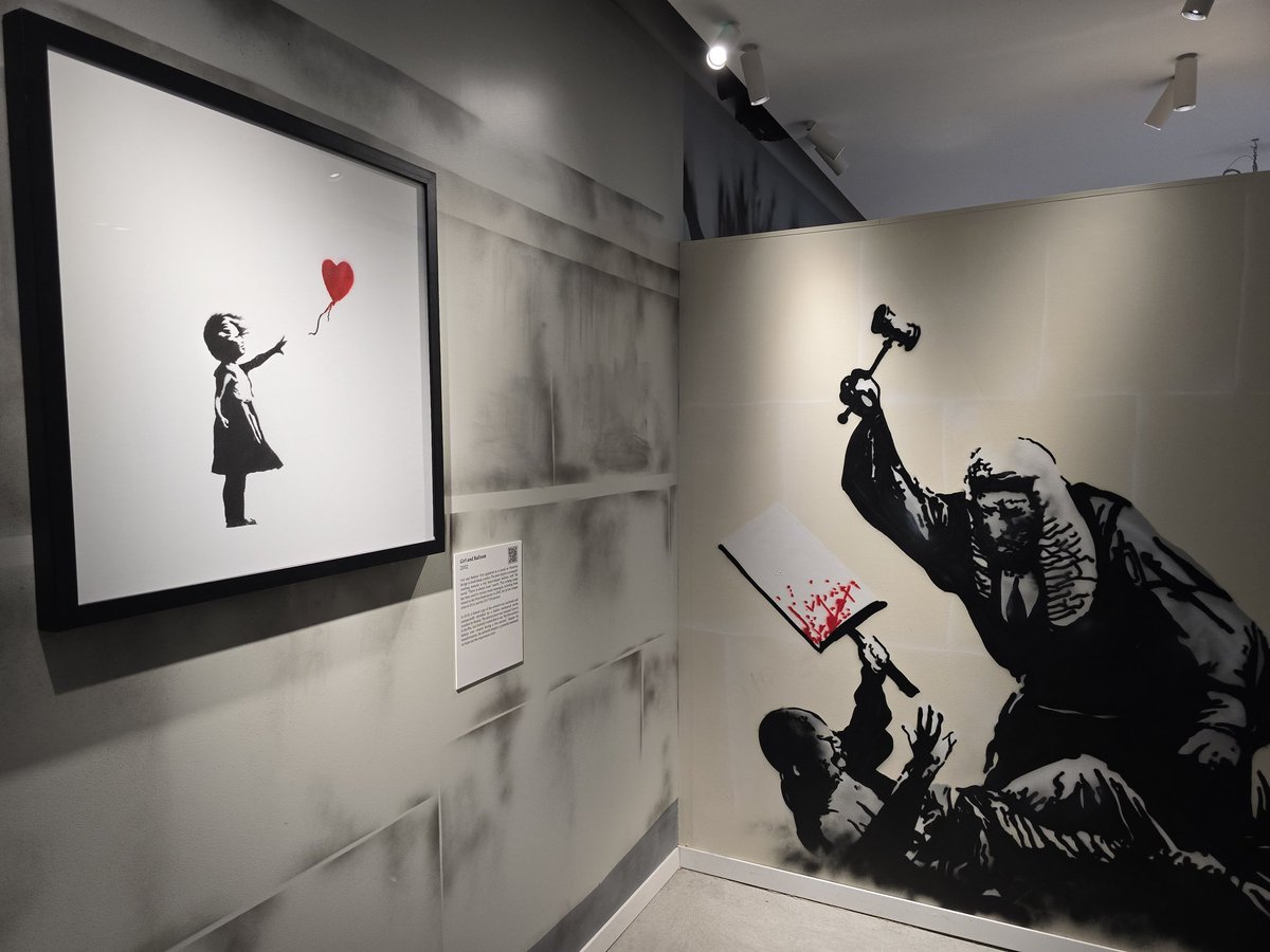 KadzAnubis's tweet image. There were some pieces that really struck a cord. I stood there and stared almost hearing the distorted whispers that got carried over. 
#Banksy