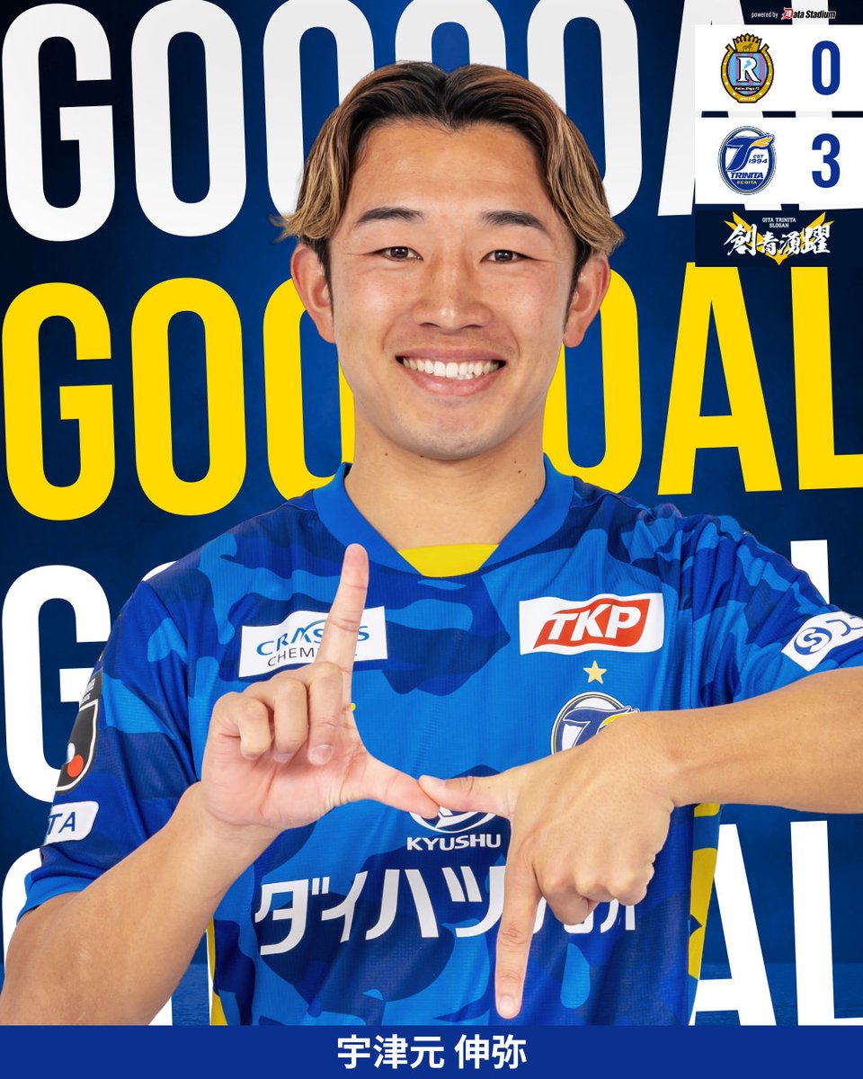 🔵🟡明治安田J2・J3百年構想リーグ 第11節
🆚#レイラック滋賀FC 🕑 14:00キックオフ

GOOOOOOOOOOOOOOOOOOAL！！！！！

後半4分
得点者：#宇津元伸弥 

レイラック滋賀FC 0-3 大分トリニータ

🔹DAZNでの応援は⏬
x.gd/R2Par

#大分トリニータ #trinita #創青湧躍