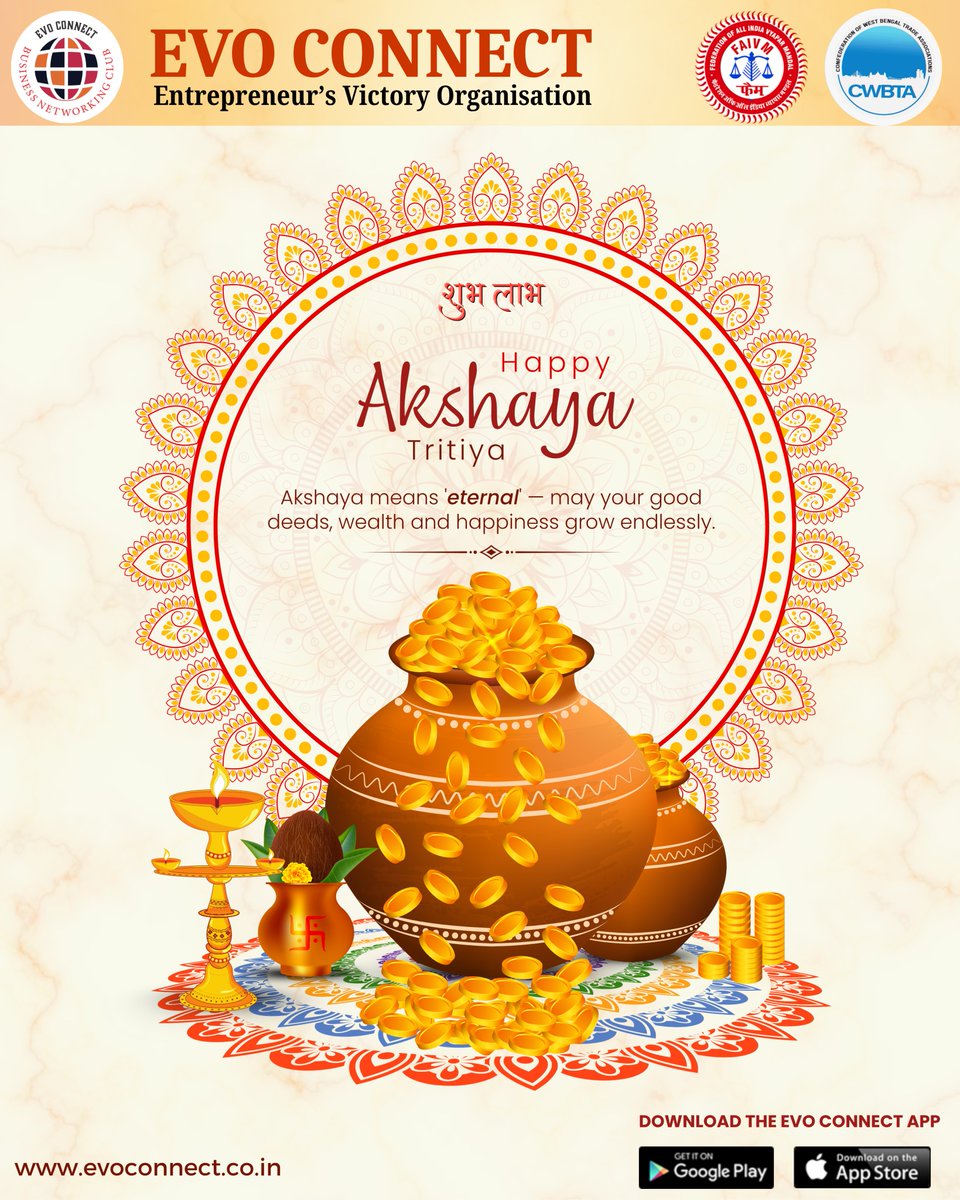 evoconnect_'s tweet photo. May this Akshaya Tritiya multiply your success and prosperity.
Wishing you growth, abundance and meaningful opportunities ahead.
Start Your Growth Journey
https://t.co/b8R6uizsUX
#AkshayaTritiya #EvoConnect #BusinessGrowth #Prosperity #EntrepreneurLife #NetworkForSuccess https://t.co/nuqg9zweei