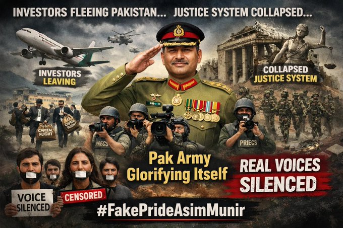 Foreign investment is rapidly leaving Pak. Local businessmen are fleeing with their capital. Justice system has collapsed since Munir took charge. Yet Pak Army is busy glorifying itself through embedde journalists. Real voices are silenced! #AsimMunirExposed  #FakePrideAsimMunir