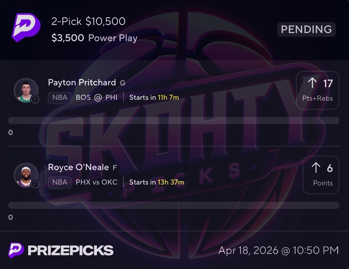 SkohtyDFS's tweet image. NBA🏀 2 MAN LOCK🔒💰if this parlay cashes I will cashapp one person that likes this tweet $200. Must like to enter good luck 🚀 ❤️ if tailing ! 

#PrizePicks ⬇️⬇️  #NBA