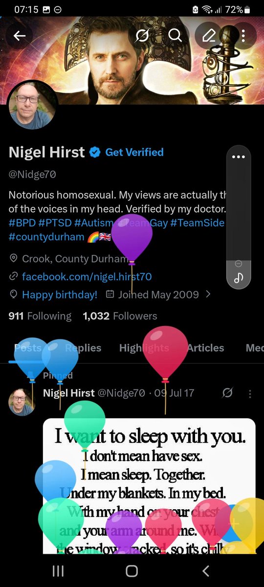 Nidge70's tweet photo. Balloon day.  Didn't think I would make it to 56. https://t.co/X7Xl7V0OA4