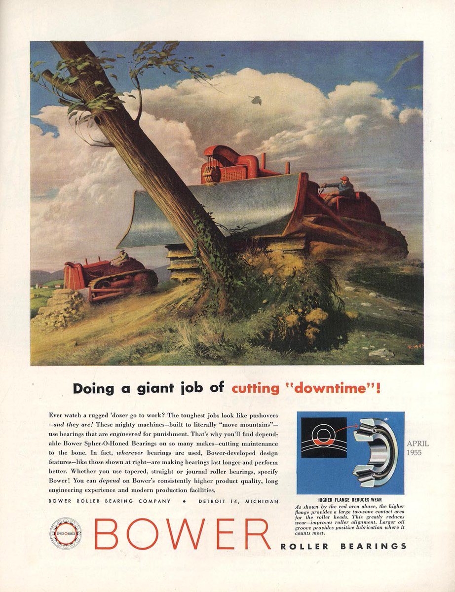 LRonLacy's tweet image. Bower Roller Bearings. April 1955.
#BowerRollerBearings #rollerbearings #mechanicalengineering