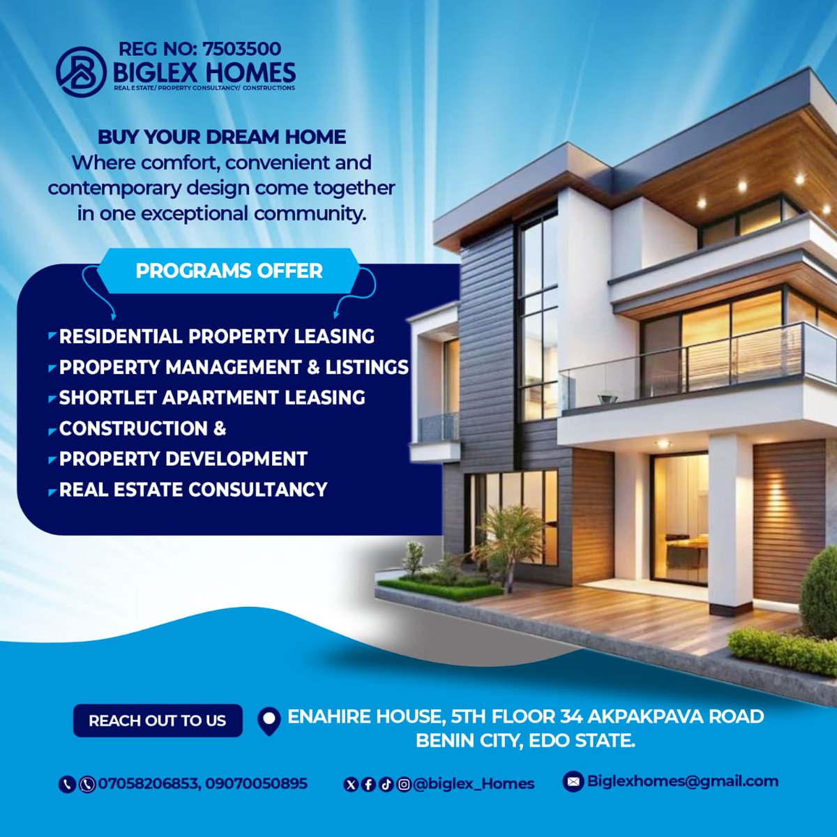 Biglexhomes's tweet image. Happy Sunday from Biglex Homes.

As you rest, think forward, your dream home, smart investments, and better living.
We’ve got you covered: Leasing, Property Management, Shortlet, Construction &amp;amp; Consultancy.

Call/WhatsApp: 07058206853, 09070050895
#HappySunday #RealEstateNigeria
