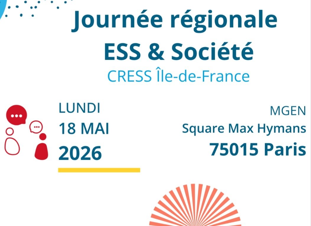 JPhilippebrun's tweet image. [#Ess - Journée] @CRESS_IDF : "Journée régionale #Ess et Société", le lu. 18/05 c/o @MGEN_officiel, @Paris 15e ➡️ cressidf.org/journee-region… cc @sebchaillou @sylvie_mariaud @iledefrance @ESS_France ⤵️