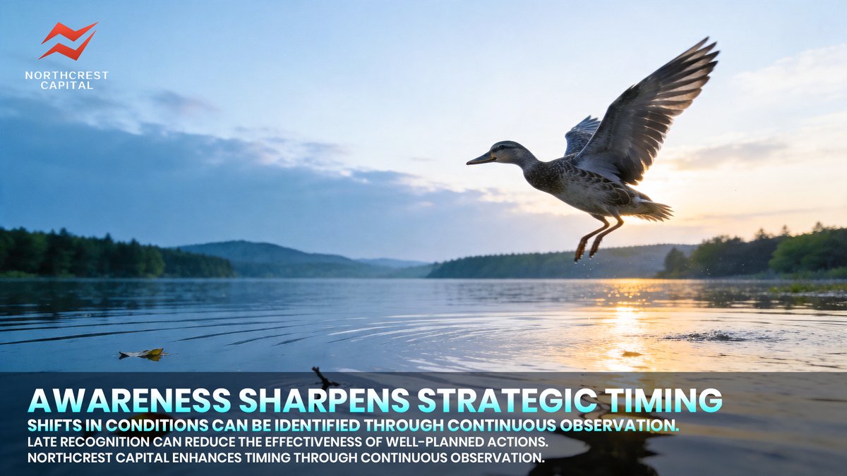 NorthcrestLTD's tweet image. 🧠 Continuous observation reveals early shifts.
📊 Signals appear before they become visible.
⚙️ Late recognition weakens execution impact.
🌍 Northcrest Capital aligns timing through tracking.
📌 Early signals shape outcomes over time.

#NorthcrestCapital #Timing #Observation