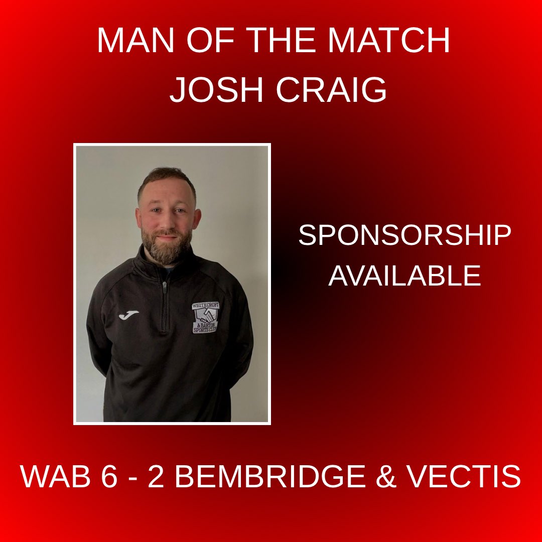 wab_fc's tweet photo. 1st Team 

WAB 6 - 2 Bembridge &amp; Vectis 

⚽️⚽️ Sam Cant - PokeBazza 
⚽️ Alex Wright - Morgan Decor
⚽️ Harry Mulholland - BeatsOnTap
⚽️ Theo Appell - MG2 Tiling
⚽️ Joe Rayner - Vision Windows.

⭐ Josh Craig 

❤️💛 https://t.co/qlCVSqpURv