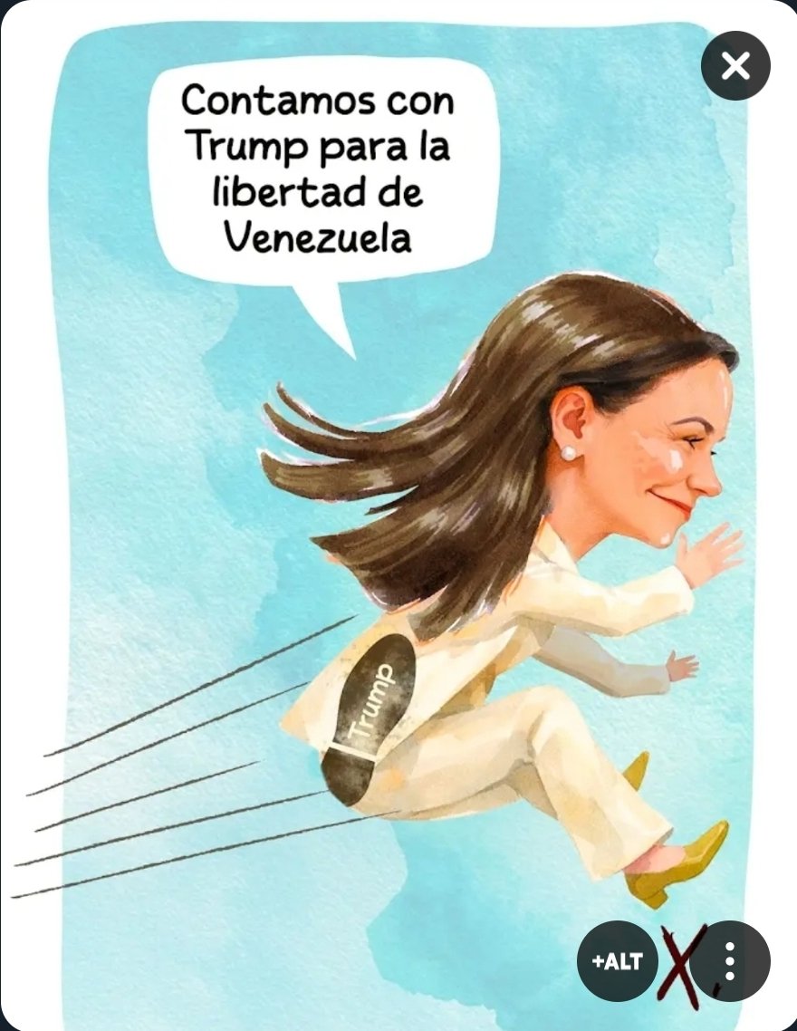<a href="/IdiazAyuso/">Isabel Díaz Ayuso</a> <a href="/MariaCorinaYA/">María Corina Machado</a> Vivan las patadas de Trump.