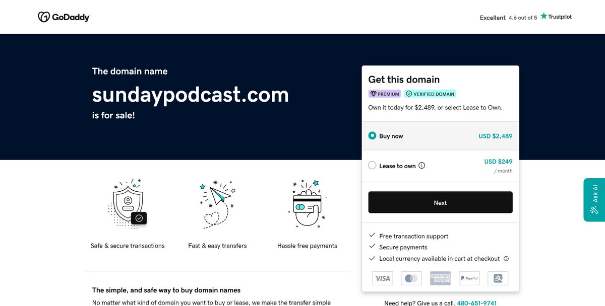 domains411's tweet image. Start a #Sunday podcast🎙️get sundaypodcast.com domain and get the ball rolling with the perfect #brand for your #startup #podcast
