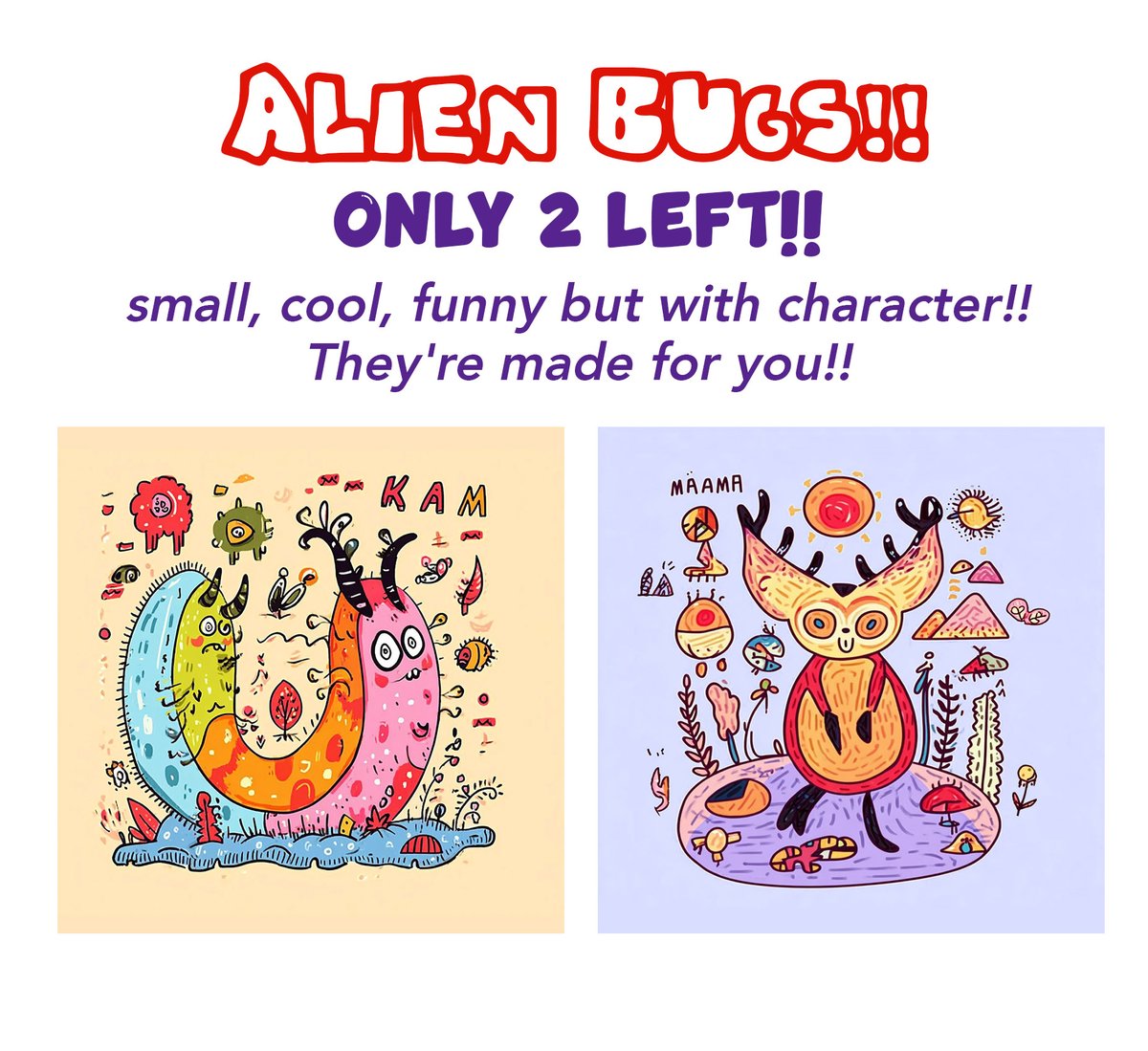 handsdall's tweet image. 🚨 ALIEN BUGS!! 🤗 
6 Alien Bugs landed this week, Only 2 LEFT!! 🥰🚀 
Don’t miss your favorite little beast! 😁
Each one has a unique history and a big character! 🥰

118 minted / 116 sold
1/1 - All unique —&amp;gt; 2 xtz

objkt.com/users/tz2QMAAD…

#tezosart #NFTCommunity #NFTs