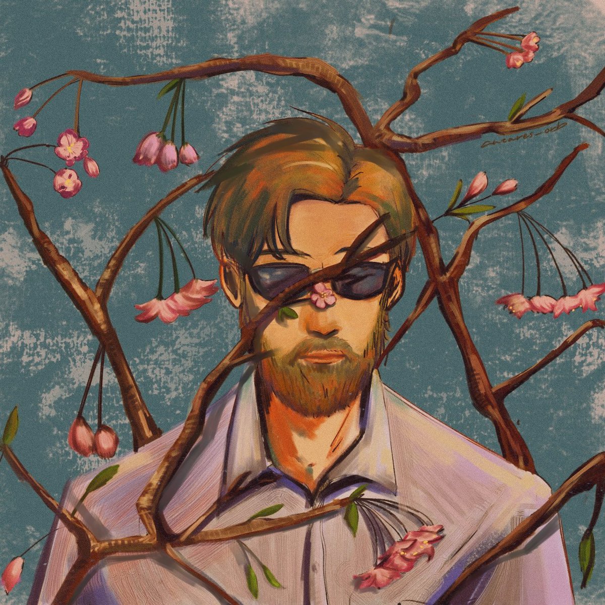 花咲くカイドウの木の枝