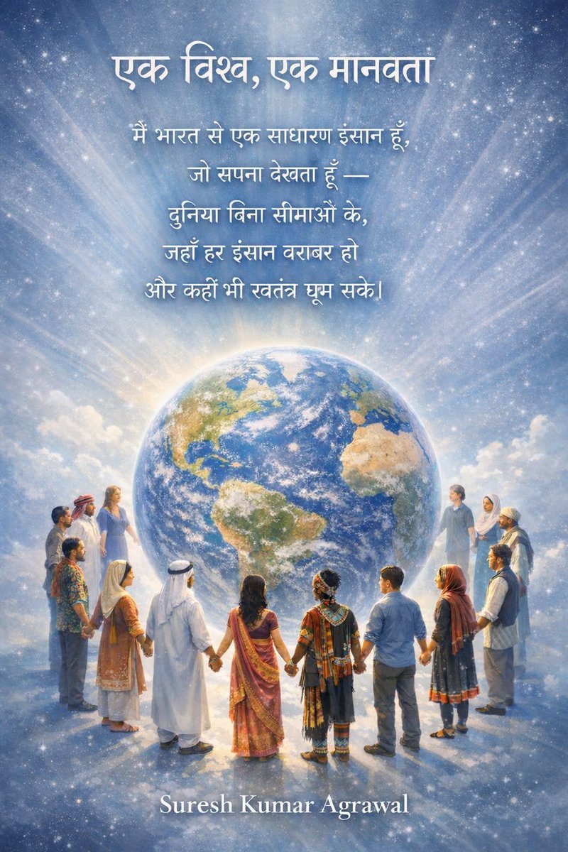 sureshquality's tweet image. #OneWorld #OneHumanity
दुनिया बिना सीमाओं के,
जहाँ हर इंसान बराबर हो
और कहीं भी स्वतंत्र घूम सके।
Global Citizen Forum को समर्थन करते हुए।