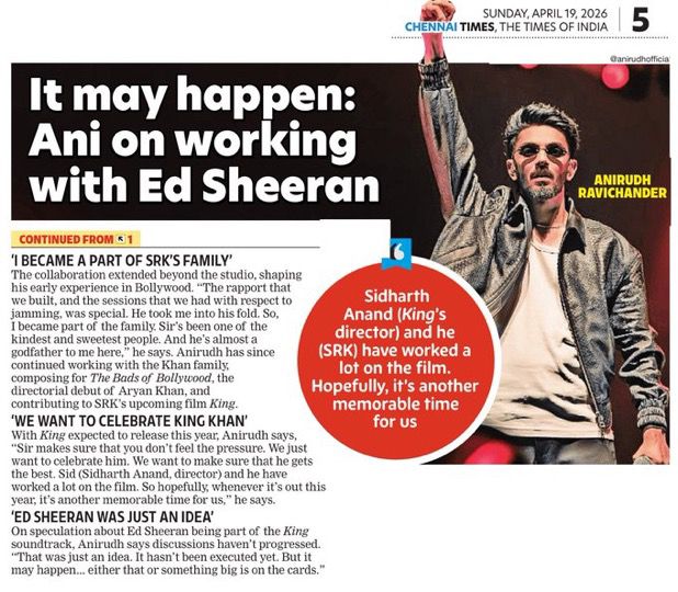 Worship_SRK's tweet image. #Anirudh In His Latest Interview On Speculation about Working With #EdSheeran bing Part of #King Soundtrack 🎙️ 

"That Was Just An Idea. It Hasn't Been Executed Yet. But It May Happen... Either That Or Something Big Is On The Cards".