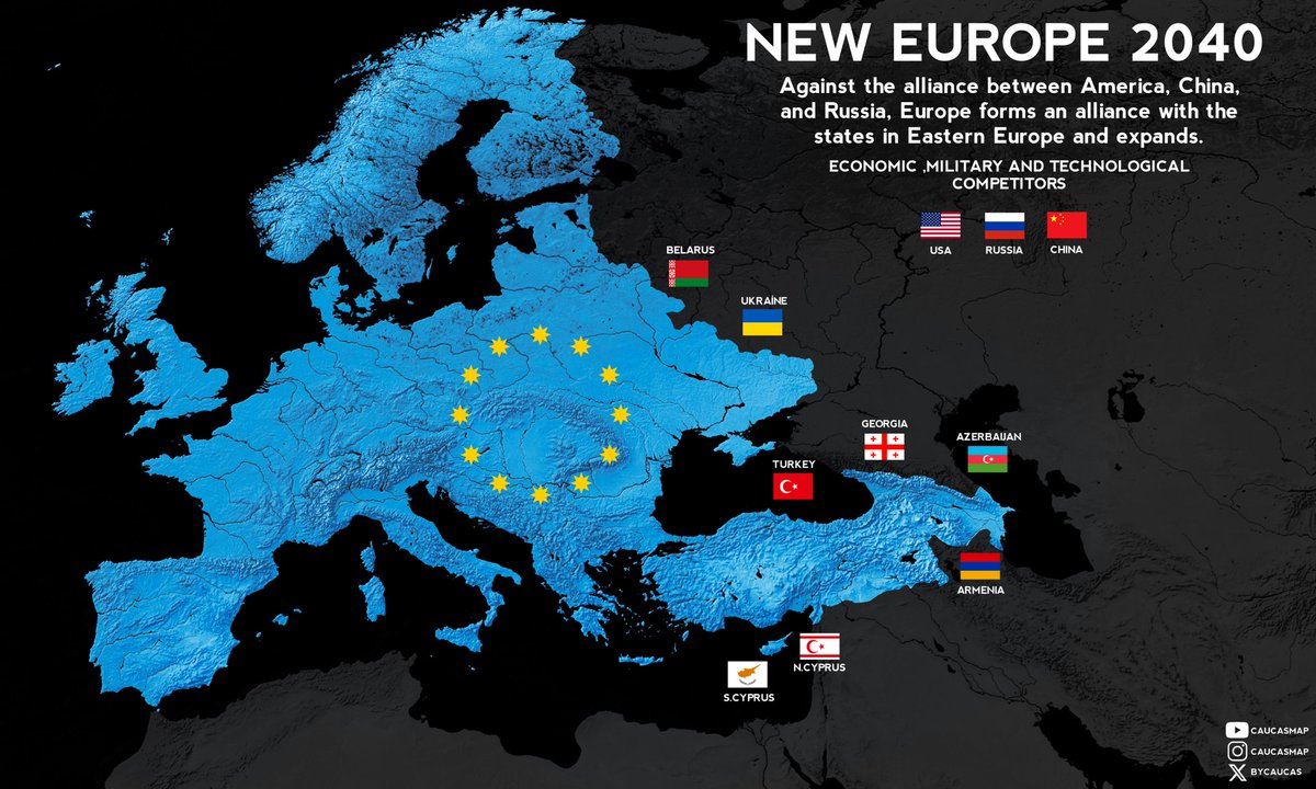 bycaucas's tweet image. Alternate history New Europe 2040 
Create @bycaucas  #europe #mapping #history #caucasmap