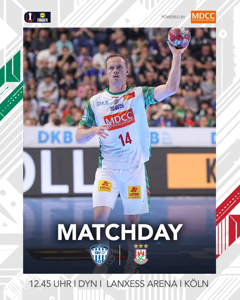 SCMagdeburg's tweet image. 💚❤️ SPIELTAG 💚❤️

🏆DHB Pokal
🆚 TBV Lemgo
🏟 LANXESS arena, Köln
⏰ 12.45 Uhr
📺 Dyn
📕 scm-handball.de

#SCMHUJA #handball #matchday I 📸 Franziska Gora