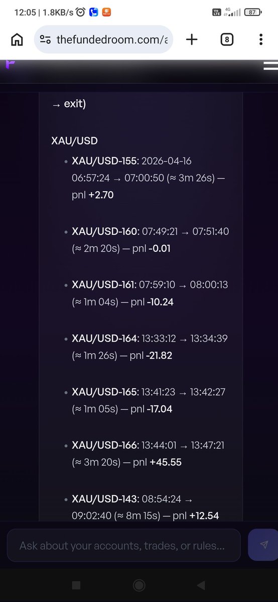 hiteshs012's tweet photo. @thefundedroom If my 1 min sub profit and 1 min sub is under 10% still you consider trades above 1 min to fail my account before payout day now they consider trades which are above 1 min to fail my account https://t.co/JI9lGbf8Vd