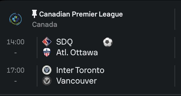 RenatoSosua's tweet image. Canada #CanPL PremierLeague #SofaScore 
Aujourd’hui / Today