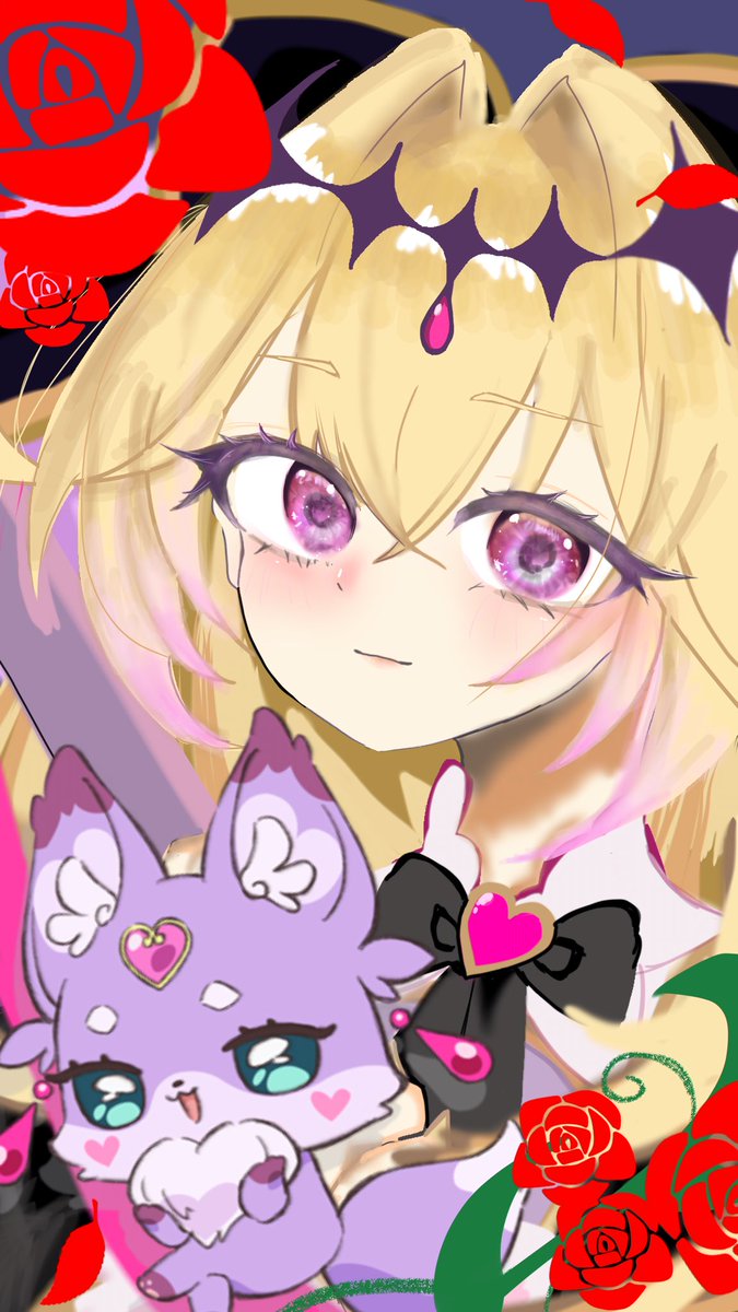 Suutyann3's tweet photo. スマホで指描きしてるんですけど全然伸びないよぉ…😢
アルカナ・シャドウ可愛かった❤️
それぞれ差分や下書きも載せてみます‼︎
#イラスト　#絵が伸びないから頼むそーた  
#デジタルイラスト　#名探偵プリキュア　#たんぷり　#アルカナ・シャドウ　#指描き https://t.co/q0aAsZB0hB