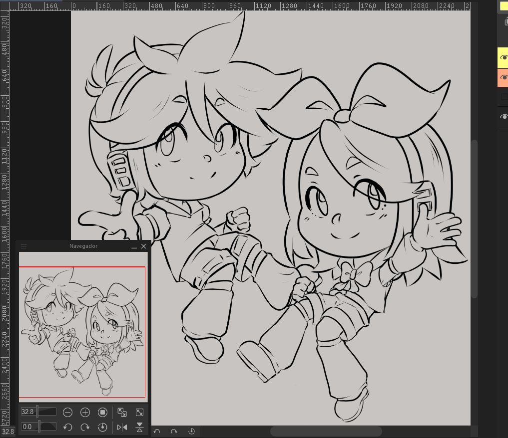 MiilyPG's tweet photo. Lineart de los gemelos Kagamine Rin y Len que se hizo en Stream esta noche. 💖💖

#KagamineRinLen #Vocaloid #chibis #streams https://t.co/RjSqGJ0dwn