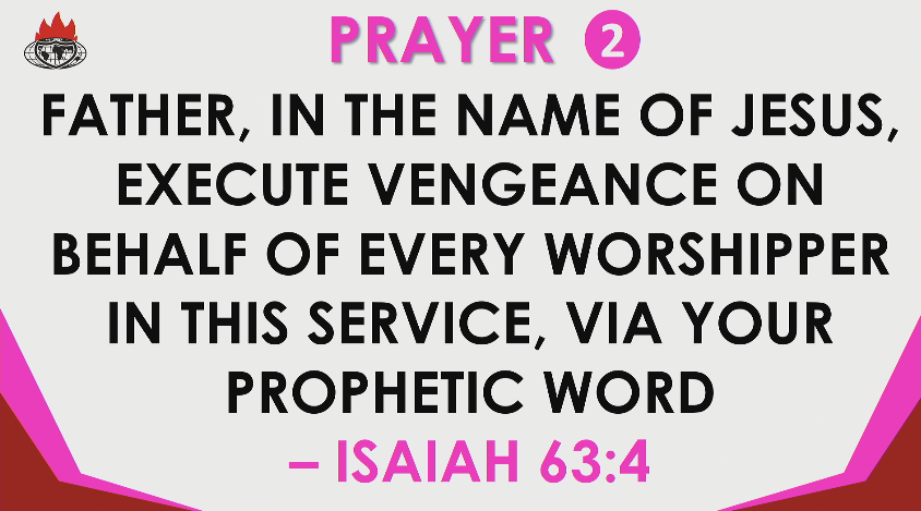 WinnersApo's tweet image. Father, in the name of Jesus, execute vengeance on behalf of every worshipper in this service, via your prophetic word 

- Isaiah 63:4

#CovenantDayOfVengeance #Prayer