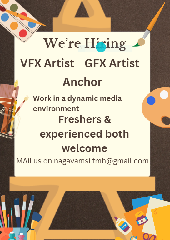 FilicomarqHouse's tweet photo. 🎬FILICOMARQ MEDIA HOUSE 🚀WE ARE HIRING!

🎯Who We’re Looking For:
#Creative minds with passion for media, storytelling, and digital content.
If you love visuals, design, or being in front of the camera — we want you!
🎥 Open:
VFX Artist
Graphic Designer (GFX)
Anchor / Presenter https://t.co/r0G87EBvWK