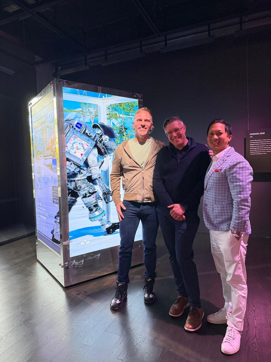 collectionist's tweet photo. Happy to announce that in late 2022 I became a meaningful co-owner of @beeple's landmark artwork HUMAN ONE. This seminal piece blending digital, physical, and temporal is the most important contemporary artwork of its generation. @jeannievu  and I are proud to have been co-owners alongside @kukulabanze  (the original buyer in 2021) and @pablorfraile  for the past 3 years, and grateful for 1OF1's leadership in elevating the work to numerous venerable institutions like Castello di Rivoli, MPlus, Crystal Bridges, Mori Museum, and now @nodefnd 
🧵