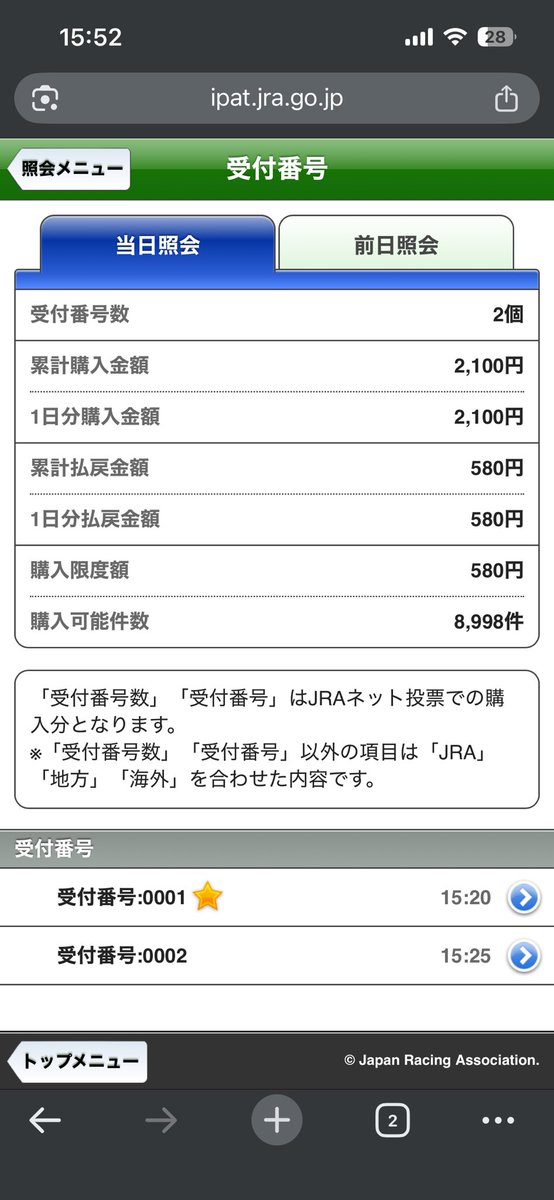 マイナス1500円です