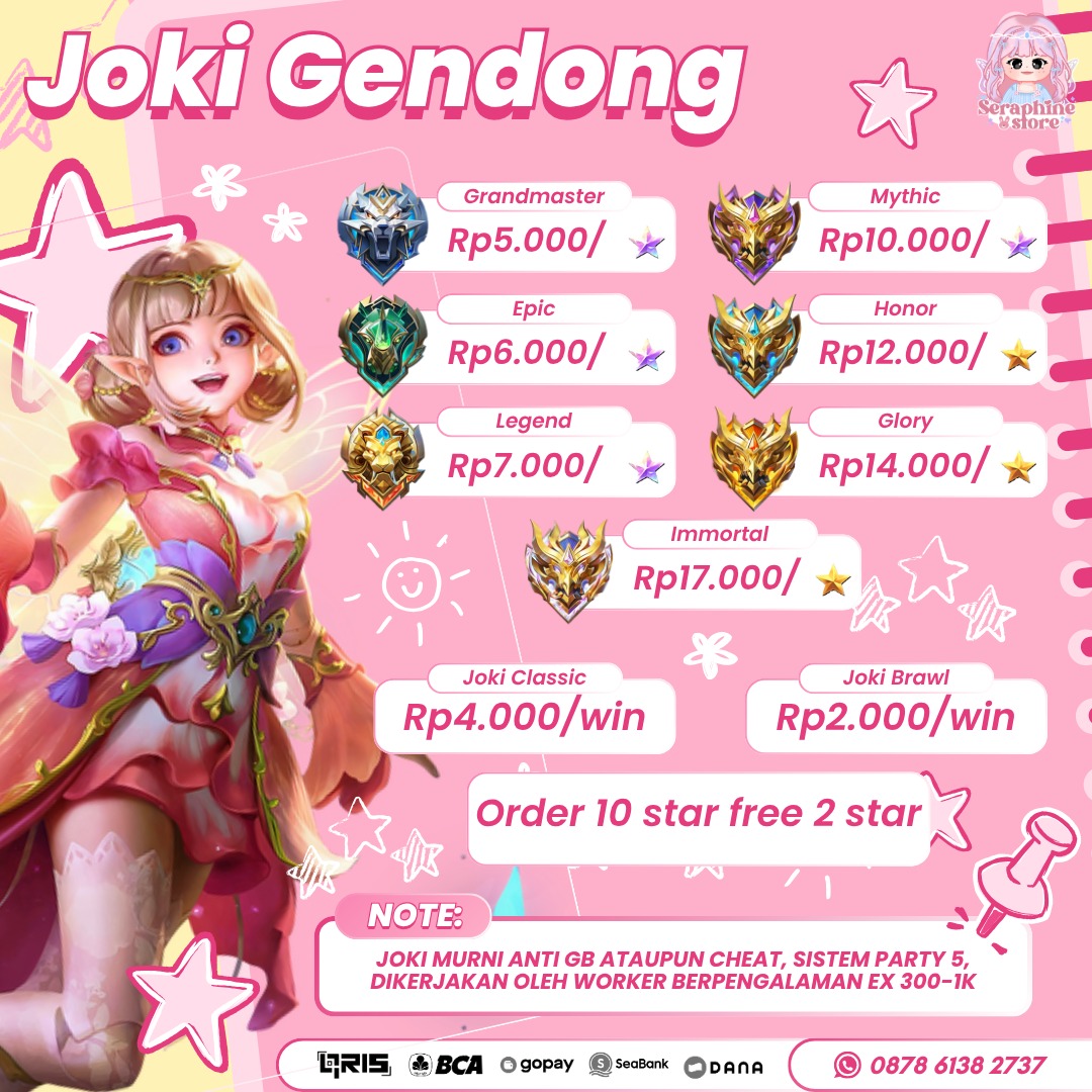 qcetar's tweet photo. yuk yg mau joki rank atau topup ml bisa wa ke nomor yg di bio yaa. orderb10 star free 2 star seperti biasaa. since 2024, testi lagi aku upload secara berkala di https://t.co/GsaZJLABrU

#zonauang #jokiml #topupml https://t.co/0y7KbloEjF