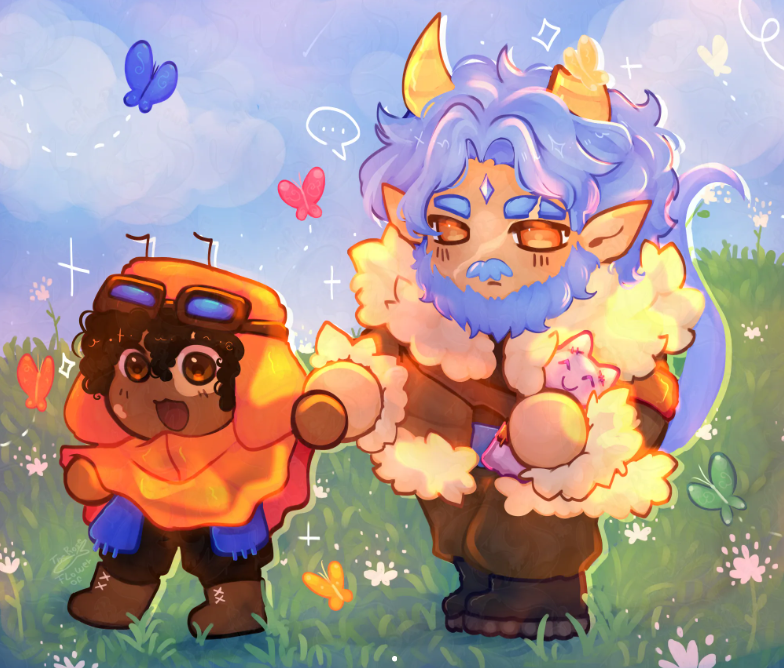 TheRoseFlowerof's tweet photo. Commission for an artist friend who draws so beautifully that it looks like a painting (If possible, please follow him and support his work!) 
@imstarian 
Thank you so much✨
(I’ll never forget your kindness)
[ #digitalart #chibi #commission #Vgen ] https://t.co/qkvzw9rc0d
