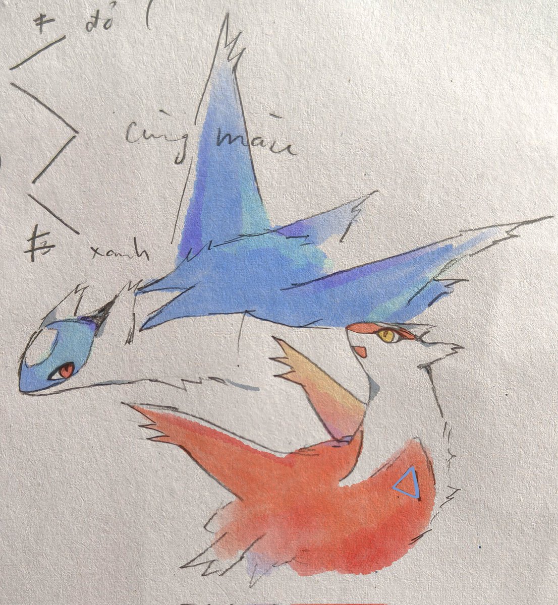 707Shiroku's tweet image. During math test 
#pokemon #latias #latios