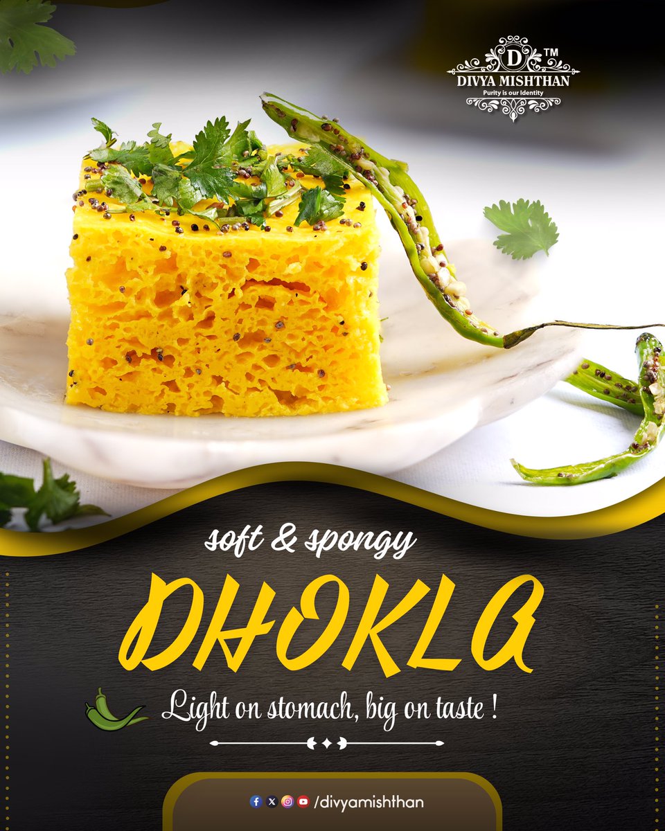 DivyaMishthan's tweet photo. Soft, Spongy & Simply Irresistible!😋
#DhoklaLove #SoftAndSpongy #GujaratiSnacks #SteamedGoodness #HealthyBites #DesiFlavours #SnackTime #FoodieDelight #TasteOfIndia #LightAndTasty # DivyaMishthan😋 https://t.co/opWGesD2dV
