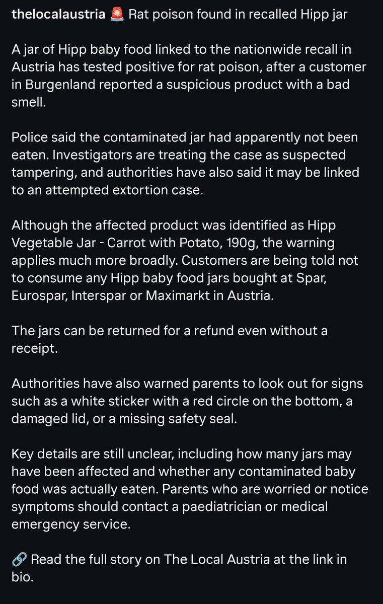 Vladi_mir_A's tweet image. They're killing us! What "rat poison" is doing in baby food?
#vienna #austria
