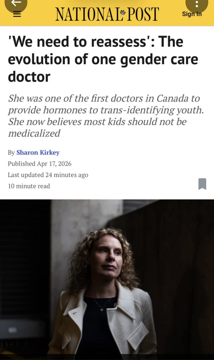 Nockitt1's tweet photo. @BillboardChris This article even says "She now believes MOST kids should not be medicalised" so still thinks SOME kids should be medicalised! 
I wonder what gives her the right to decide which ones 🤔
#godcomplex https://t.co/vPyqEEPCmQ