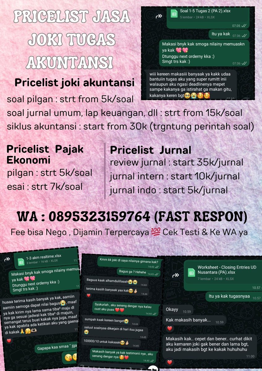 Jasa Joki Tugas Akuntansi & Les Akuntansi Murah 💯 tweet media