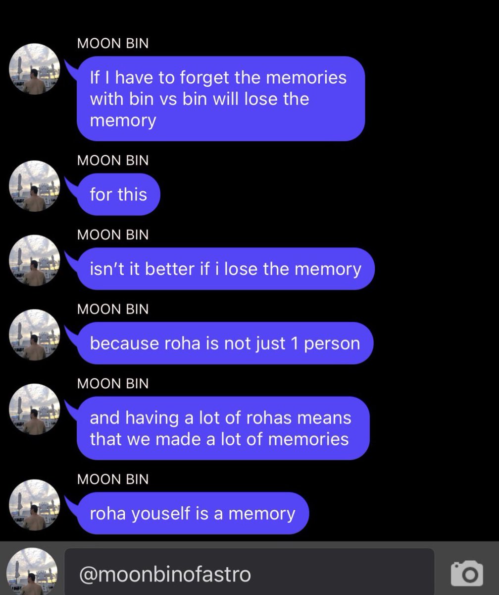 “Roha is not just one person and having a lot of Roha means that we made a lot of memories. Roha, yourself is a memory.” -MOONBIN

Roha, yourself is a memory.’ -Moonbin
This is so comforting… because even if I can’t see you, I can still feel you in every memory. 🤍

#MOONBIN