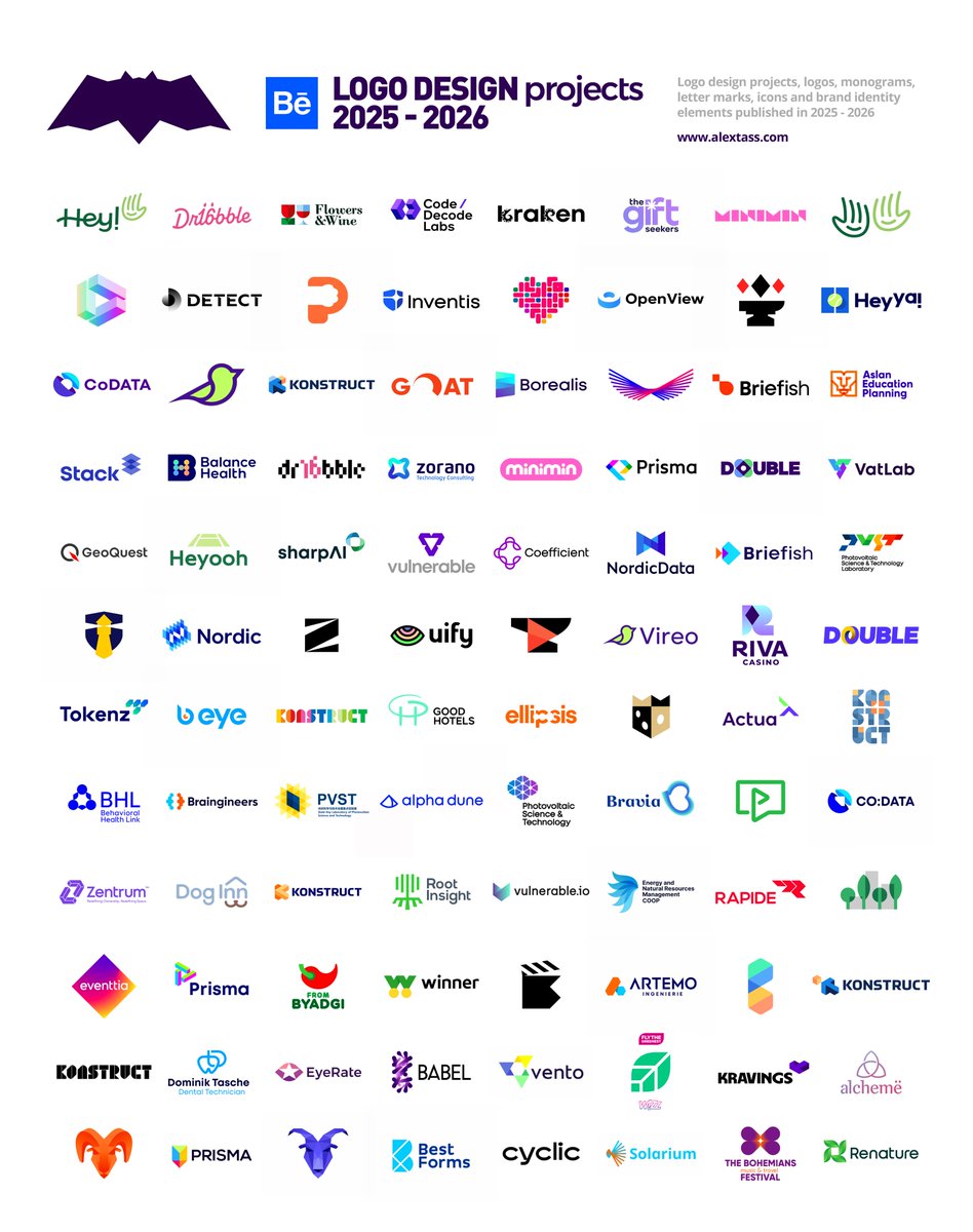 1 year, ~100 logos.✍️ Now that Q1 is wrapped, I’ve finally dropped my full 2025–2026 logo portfolio: behance.net/gallery/247130…

Honored to have this project already featured by the <a href="/Behance/">Behance</a> curators! It’s been a wild ride - which ones are your favorites?
