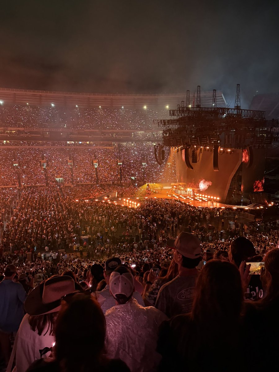 Orange and White lights inside Bryant Denny. We won. I know Bama fans mad rn.