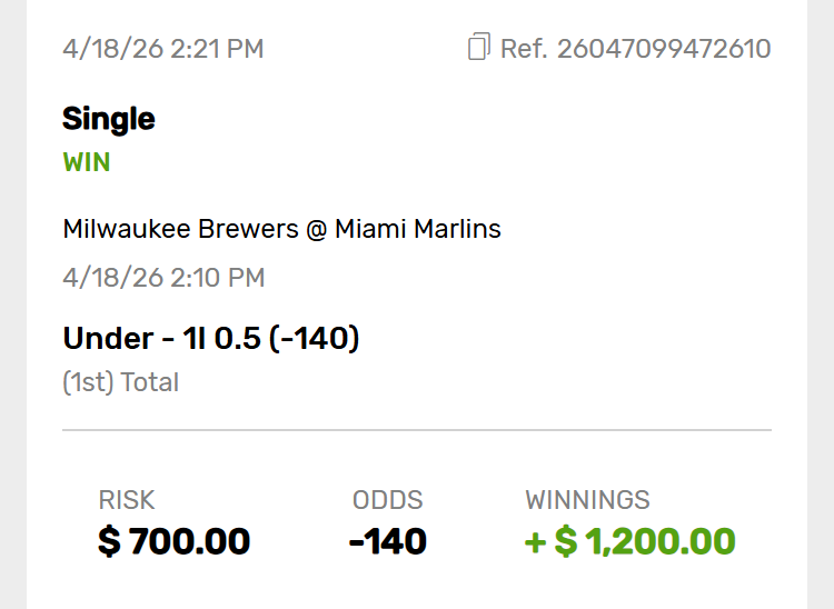 NO RUN FIRST INNING ✅

NRFI Record: 17-7 🔒