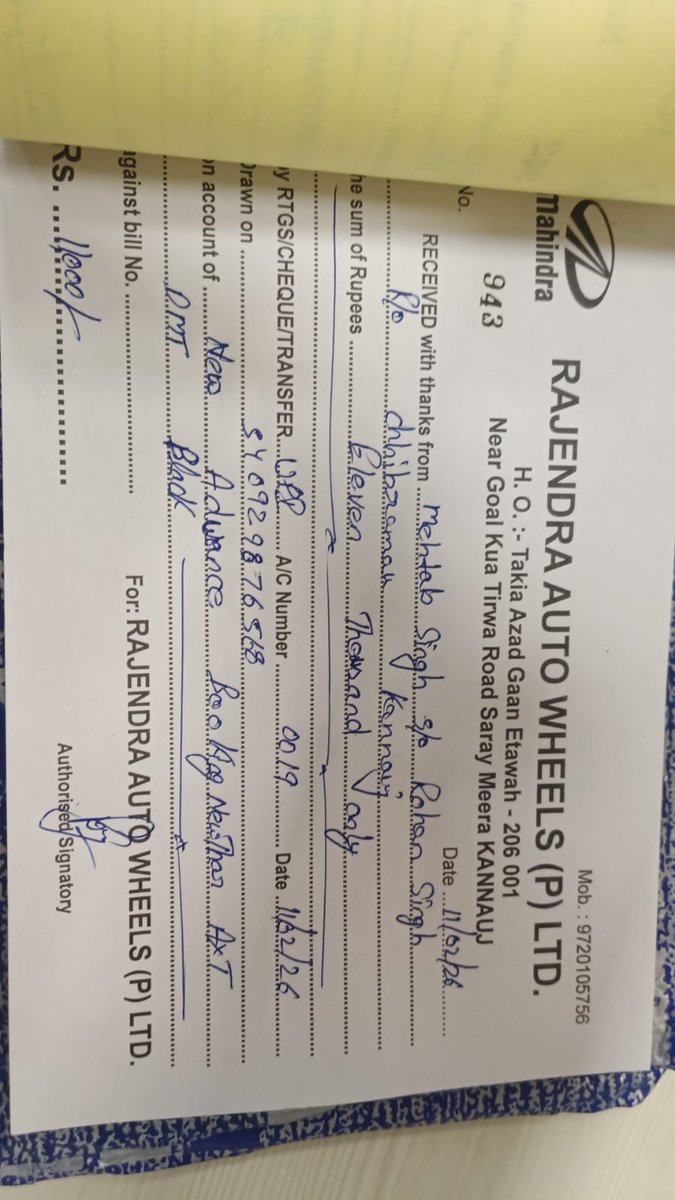 deepu_thakur355's tweet photo. @anandmahindra Sir, I booked my vehicle on 11th Feb with high hopes (Rajendra Auto Wheels). The dealership keeps citing "supply issues" from Mahindra. A middle-class family's dream is stuck in an endless wait. Please look into this and help us get our car soon! 🙏 https://t.co/wT2zQ2bNwK