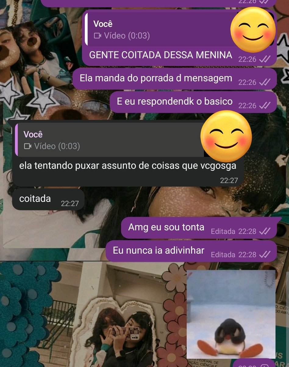 Eu quando sou péssima em perceber que as pessoas estão na minha