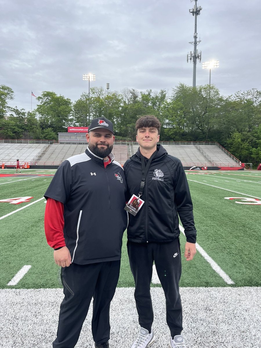 MasonKing135's tweet photo. Had a great time @SEMOfootball junior day! Made some great connections and had some great conversations! Thank you @ColeDobbinsSEMO for the invite!
@ceking61 @greg_klund @Coachjimmay @kho1cc https://t.co/w8UO7Gx3E7