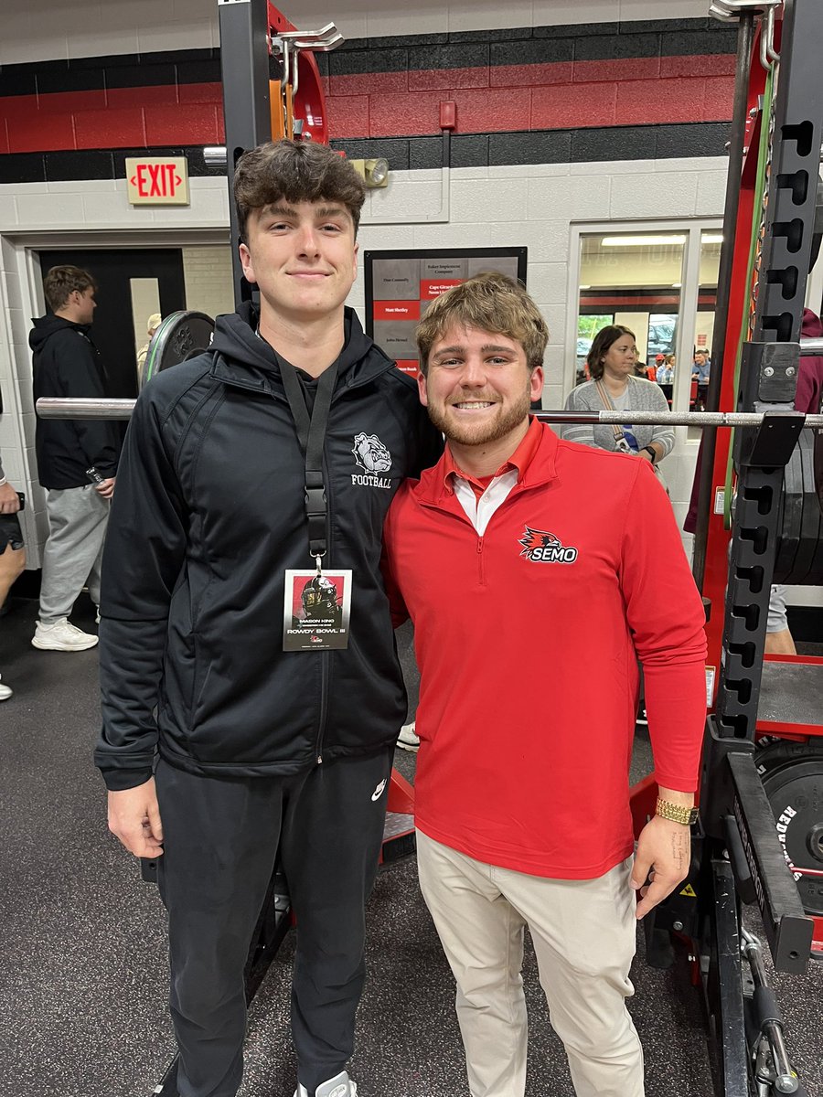 MasonKing135's tweet photo. Had a great time @SEMOfootball junior day! Made some great connections and had some great conversations! Thank you @ColeDobbinsSEMO for the invite!
@ceking61 @greg_klund @Coachjimmay @kho1cc https://t.co/w8UO7Gx3E7