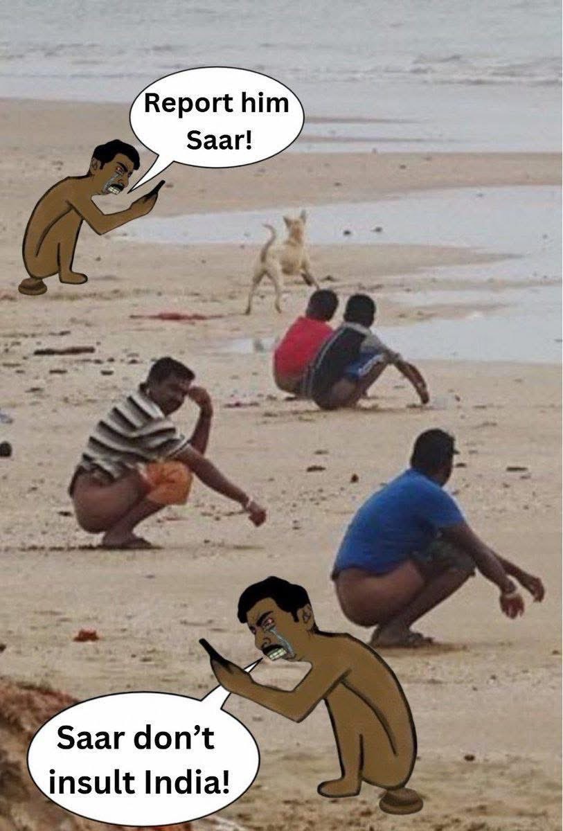 sb2089's tweet photo. @LatLongLogic @DrRamshaMir Cow shit eaters lol

Fckn disgusting most hideous ppl on earth, vile, disgusting, filth, walking shit bags, even stink of shit, 

Fckn degenerate ppl, india is the shithole of the world 

No wonder all ur population wants to leave, 35 million abroad, no one wants to go back lol https://t.co/rmAawud3gk