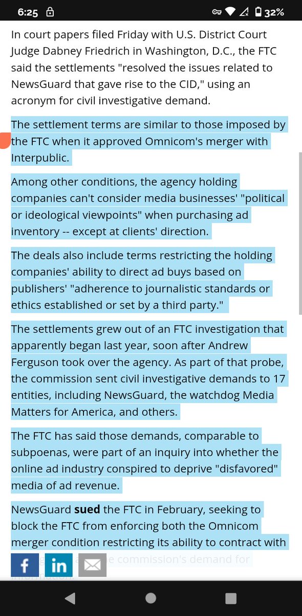 DomPachino101's tweet image. #LAW #ADS #BUSINESS #BOYCOTT 
FTC Withdraws Demand For Information From NewsGuard

Citing its recent settlements with Dentsu, Publicis &amp;amp; WPP over alleged ad boycotts, the FTC has dropped its demand that NewsGuard turn over a host of data -- including... 
mediapost.com/publications/a…